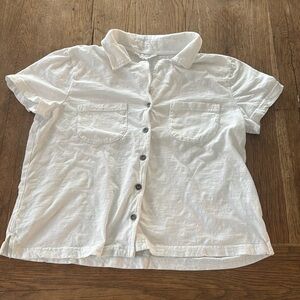 Jane & Delancey 100% cotton white short sleeve shirt